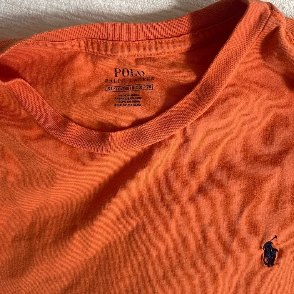 Boy’s Ralph Lauren Crewneck & V-Neck Tee Bundle - Orange, blue, gray